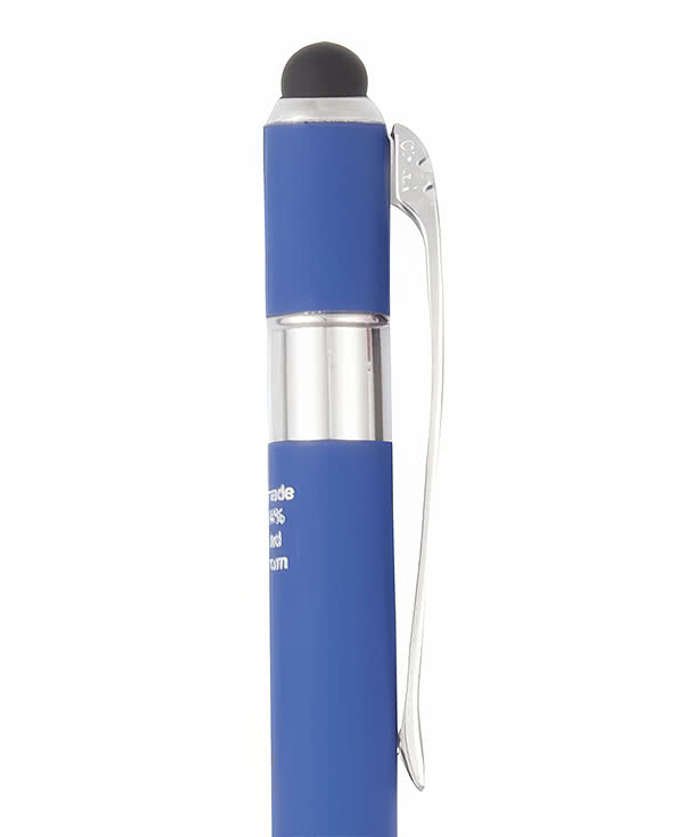 Full Color Recycled Aluminum and Bamboo Ballpoint Stylus Pen - Image 2