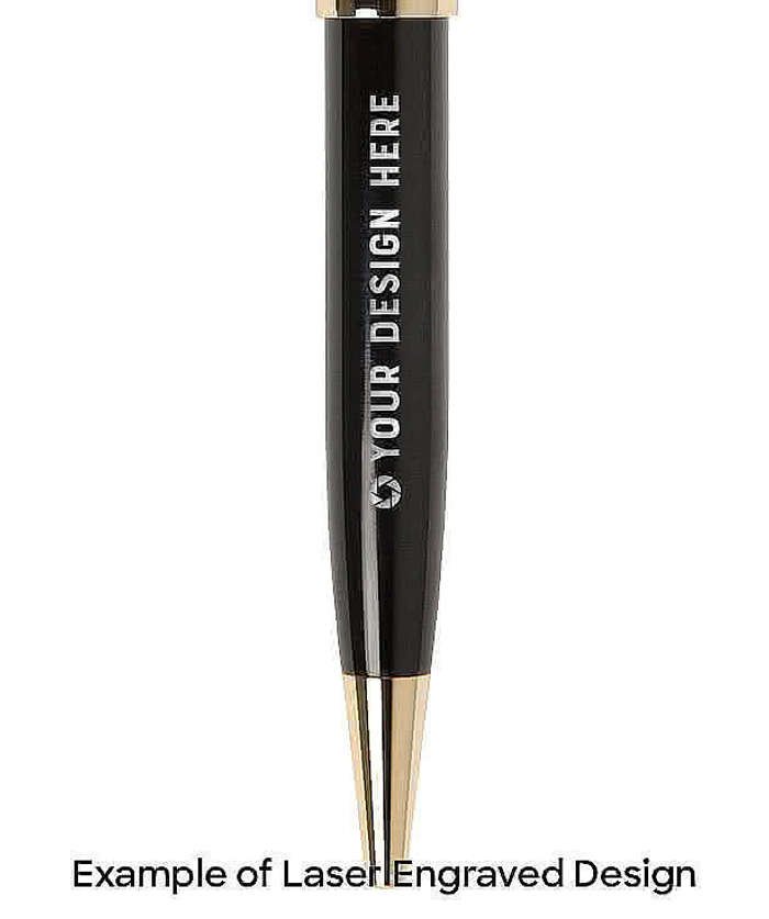Laser Engraved Hyde Recycled Brass Gel Ballpoint Pen - Image 4