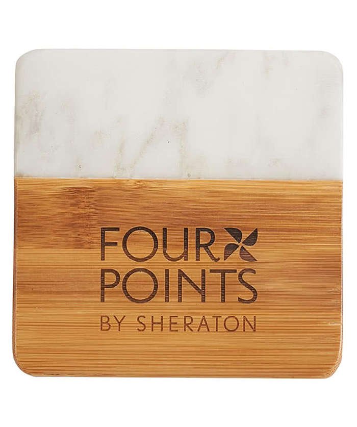 Laser Engraved Marble and Bamboo Coasters - Image 4