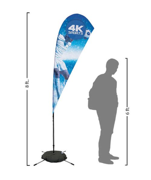 8’ Streamline Teardrop Flag with Cross Base