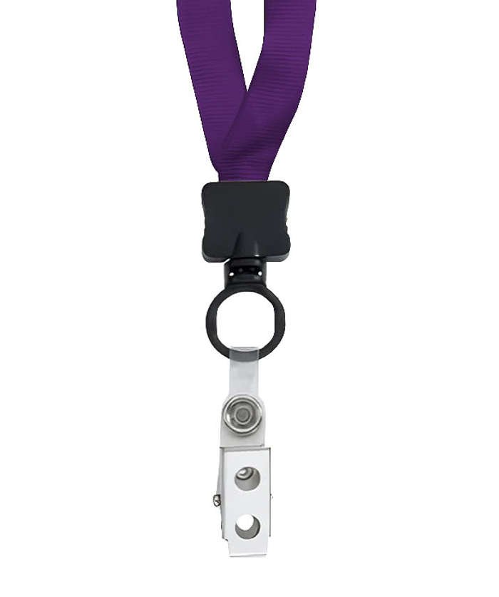Lanyard with Plastic O-Ring and Metal Bulldog Clip - Image 3