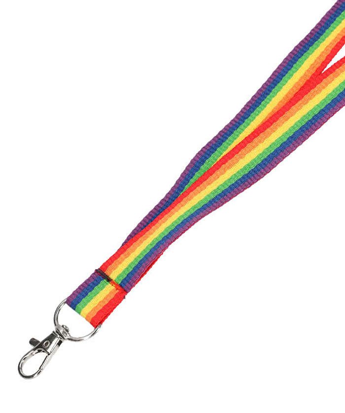 Recycled Polyester Rainbow Lanyard - Image 3