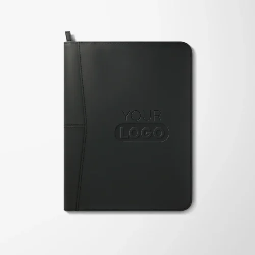 Debossed 11"x 8.5" Zippered Padfolio