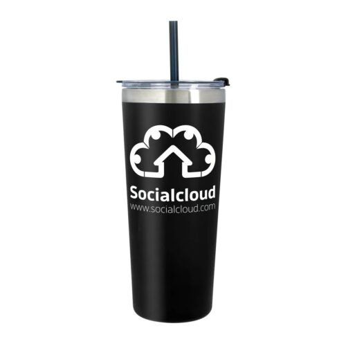 Full Color 22 oz. Stainless Steel Tumbler with Straw