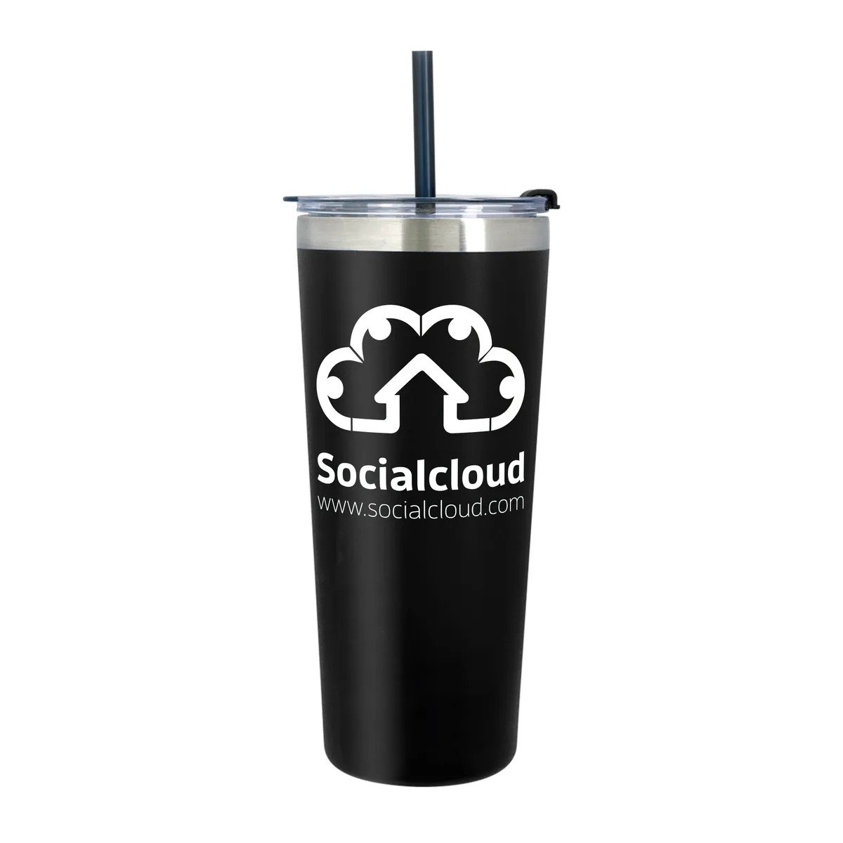 Full Color 22 oz. Stainless Steel Tumbler with Straw