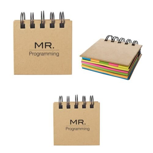 Spiral Book with Sticky Notes and Flags