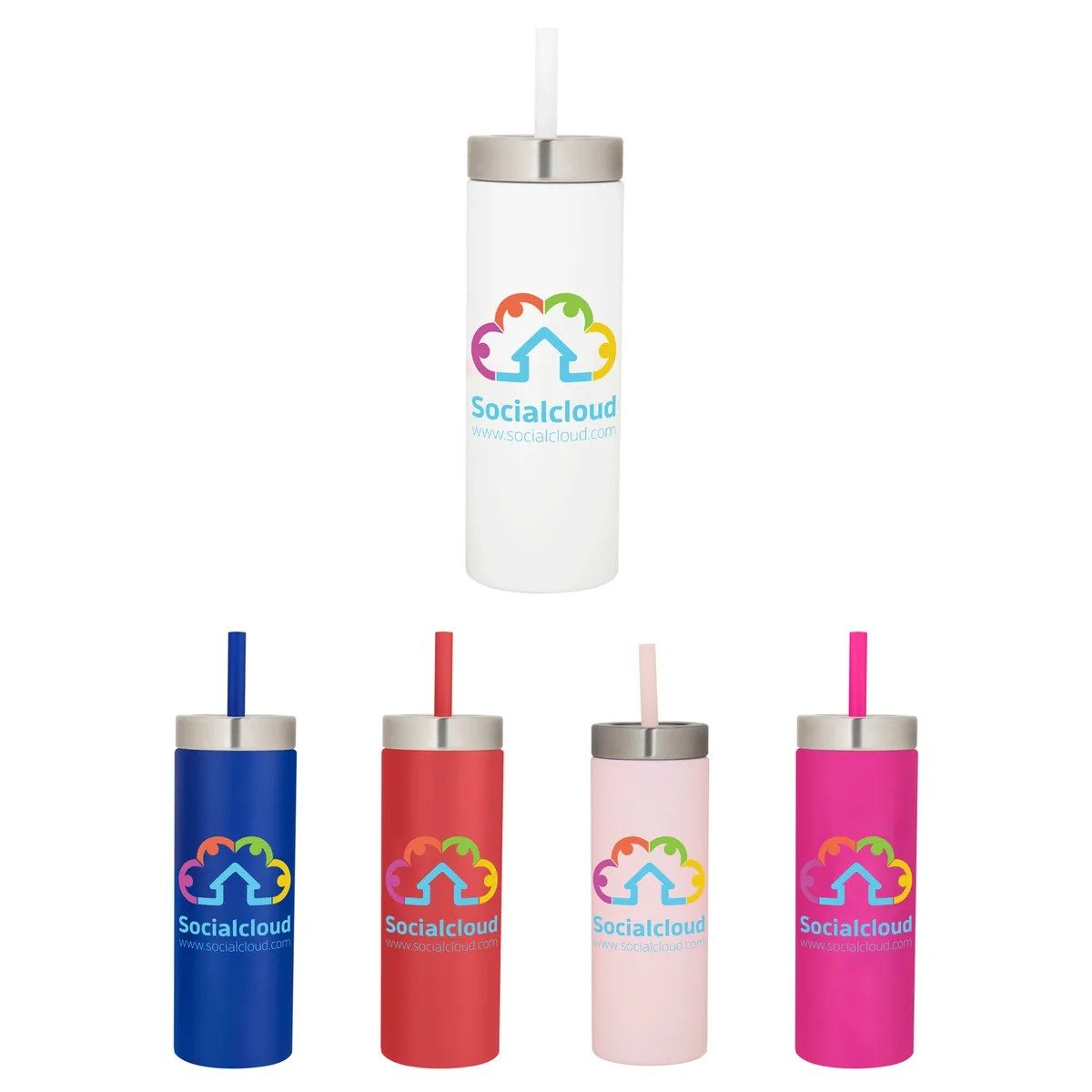 Full Color 22 oz. Coronado Stainless Steel Tumbler with Straw - Image 3