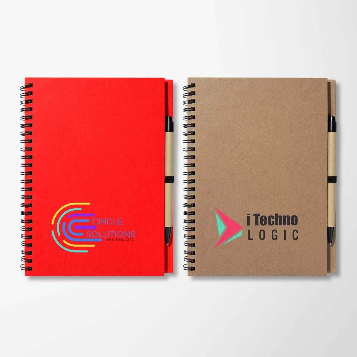 Eco 8.6 X 6.5 Kraft Spiral Notebook and Pen - Image 3