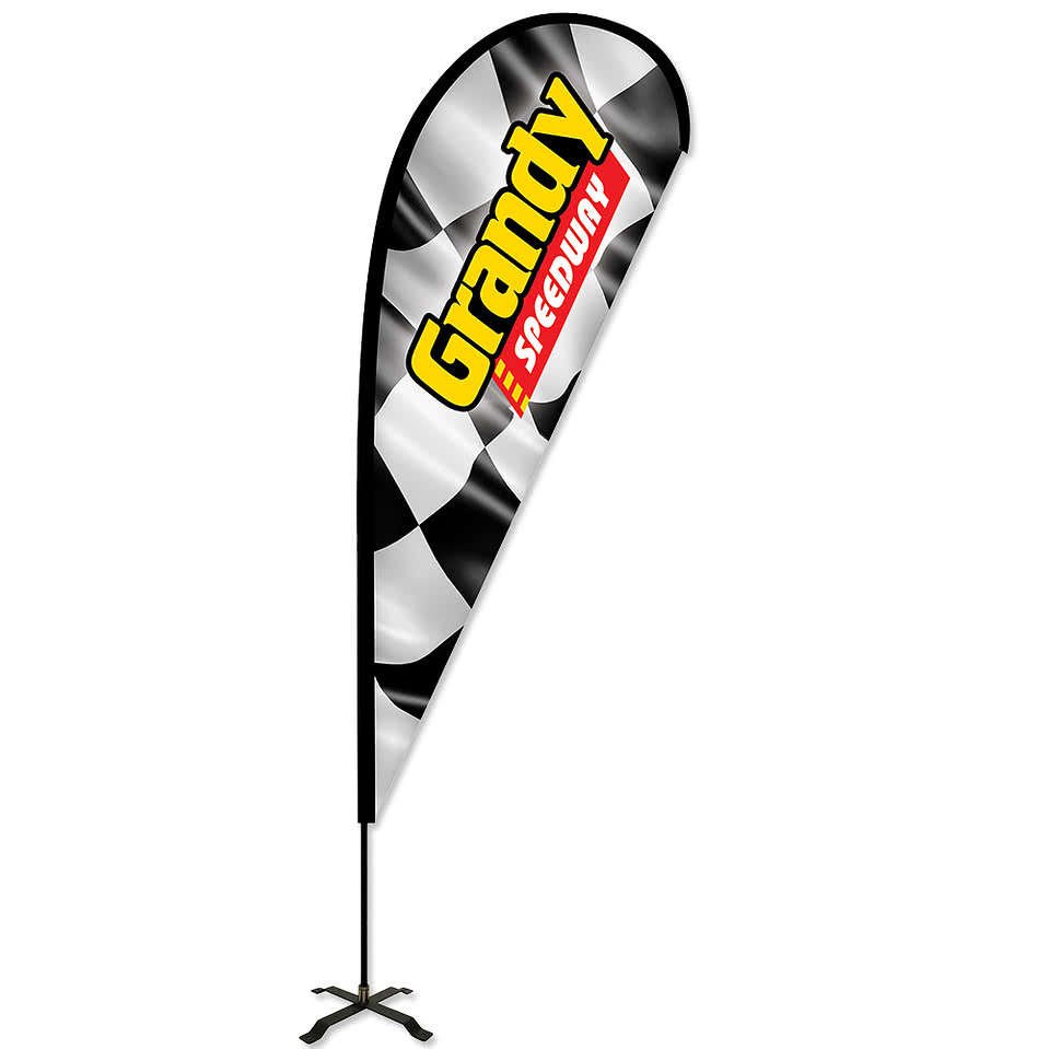 2' x 6' Portable Teardrop Flag with Cross Base - Image 5