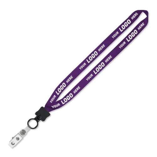 Lanyard with Plastic O-Ring and Metal Bulldog Clip