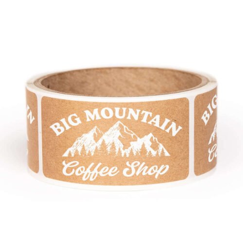 1.5" x 3" Brown Kraft Paper Rectangle Roll Labels