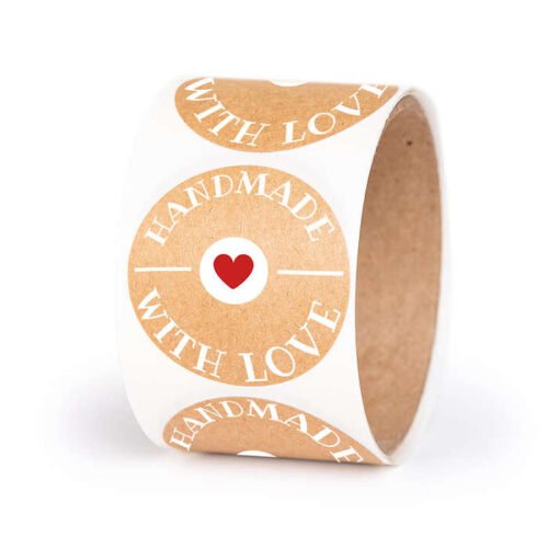 2" Brown Kraft Paper Circle Roll Labels (Roll of 500)