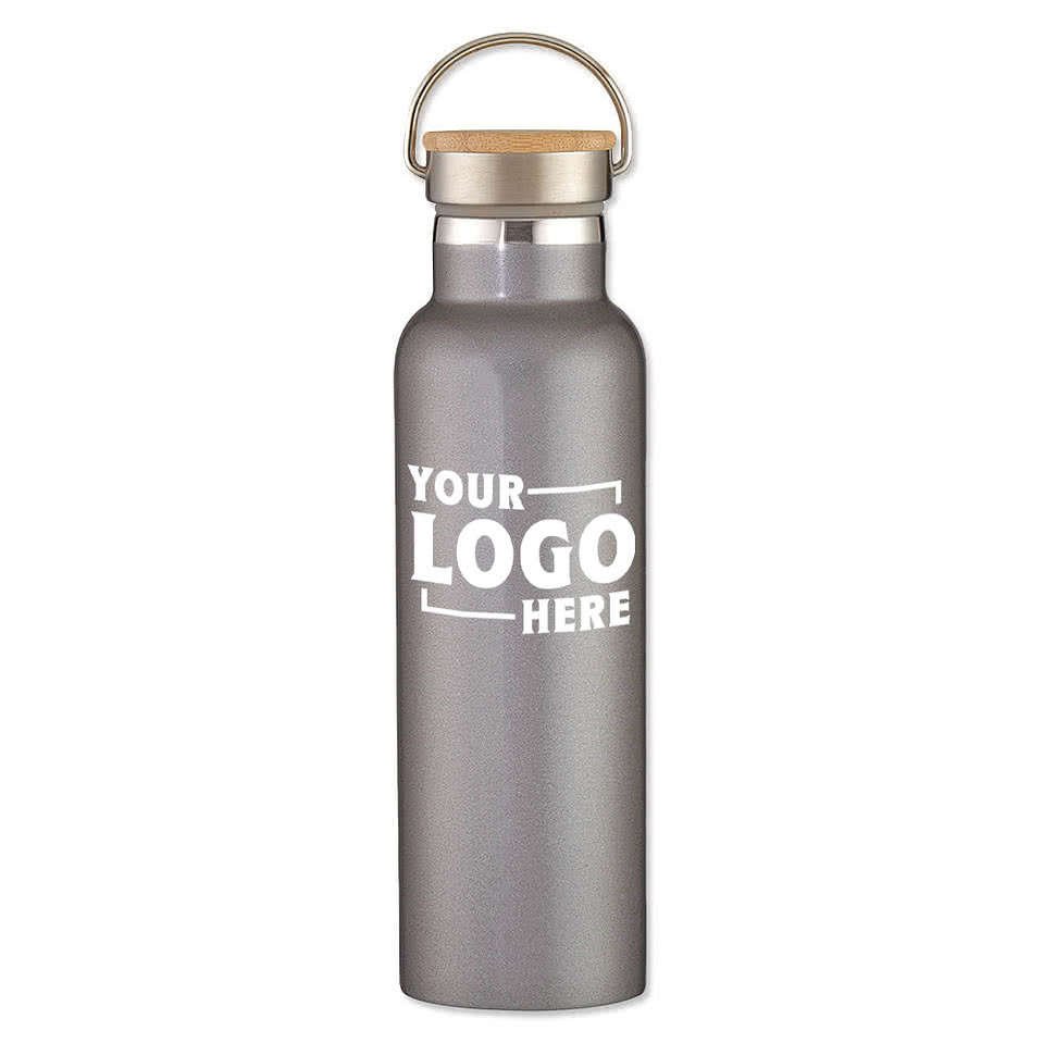 21 oz. Tipton Stainless Steel Water Bottle with Bamboo Lid