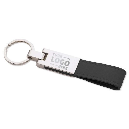 Laser Engraved UltraHyde Silver Keychain