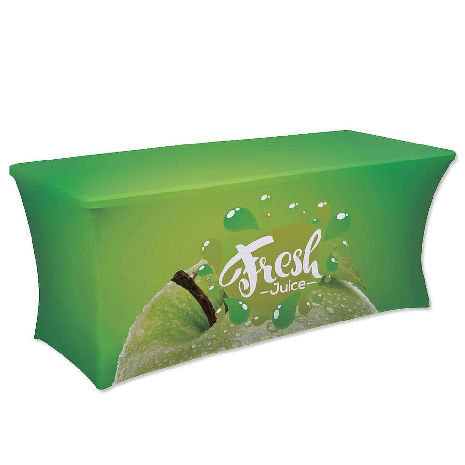 Full Color 6' Ultrafit Curve Open-Back Stretch Tablecloth