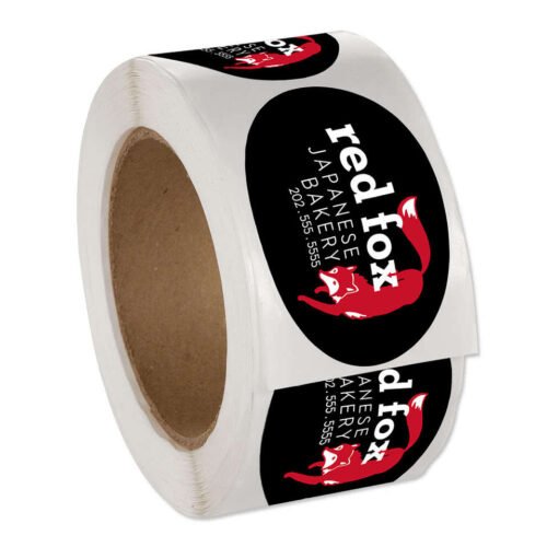 Full Color 3" x 2" Oval Roll Labels (Roll of 500)