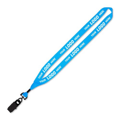 Lanyard with Metal Crimp Metal Swivel Bulldog Clip