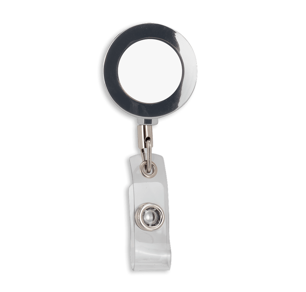 Full Color Metal Retractable Badge Holder with Belt Clip - Image 2