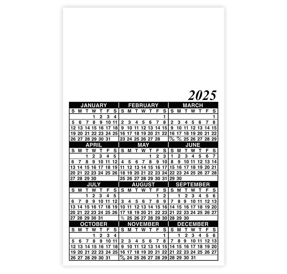 Full Color Calendar Magnet - .036"