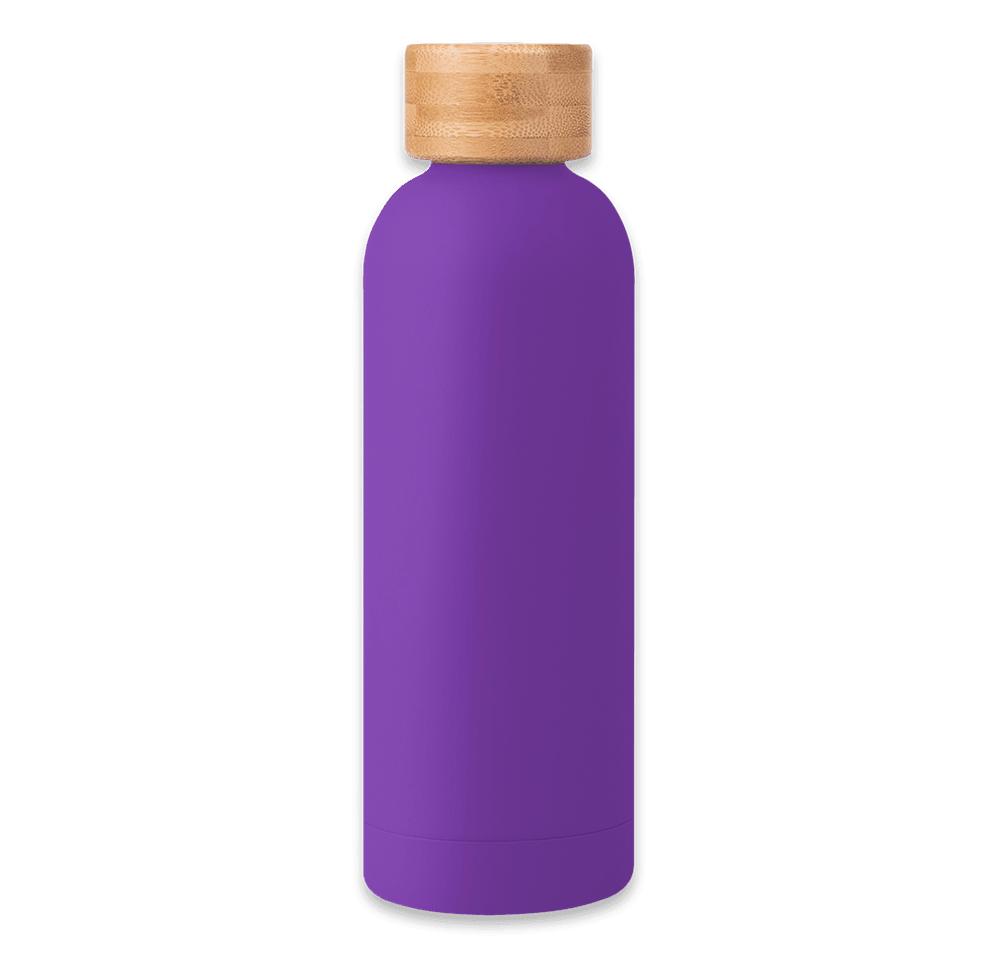 17 oz. Stainless Steel Water Bottle with Bamboo Lid - Image 2