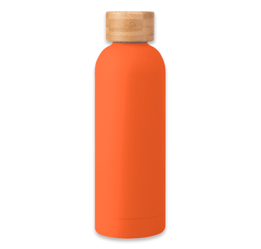 17 oz. Stainless Steel Water Bottle with Bamboo Lid - Image 4