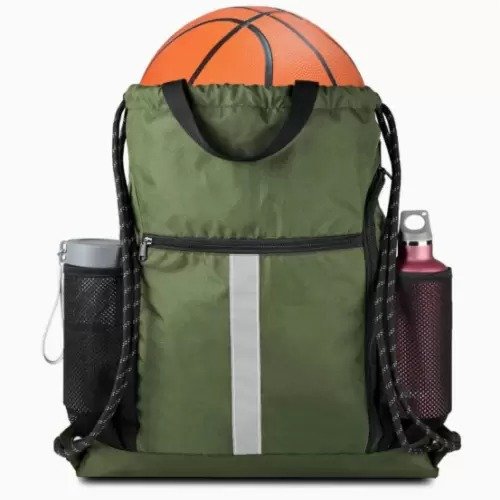 Drawstring Gym Bag with Shoe Compartment - Image 2