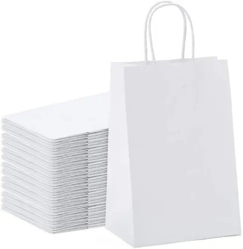 Eco-Friendly Recyclable White Kraft Paper Bag - Image 2