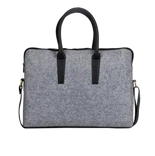 Fashionable Felt Sleeve Pouch Laptop Messenger Bag Handbags - Image 2