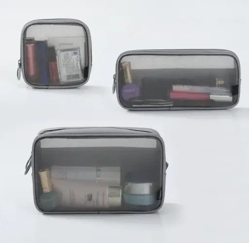 Zipper Cosmetic Makeup Pouch Laundry Bag Mesh - Image 3