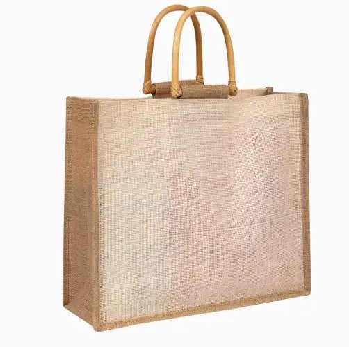 Reusable Jute Carry Tote Beach Bag Eco Handbags - Image 2