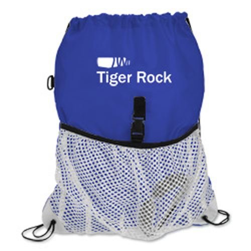 Drawcord Mesh Pocket Drawstring Bag - Image 2