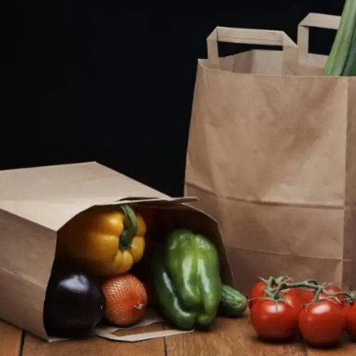 Strong Kraft Paper Shopping Bags with Handles - Image 3