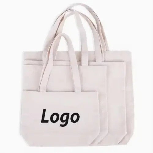 Reusable Canvas Cotton Shopping Tote Bag - Image 3