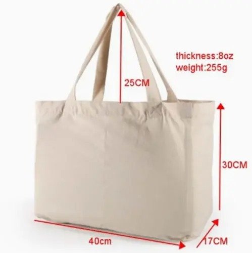 White Jumbo Heavy Duty Thick Cotton Tote Bag - Image 2