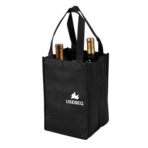 Non-Woven 4 Bottle Wine Tote Bag - Image 2