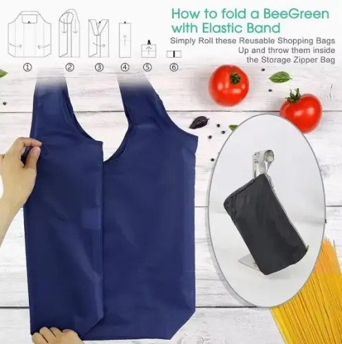 Storage Bags Nylon Polyester Folding Shopping Tote Bag - Image 3
