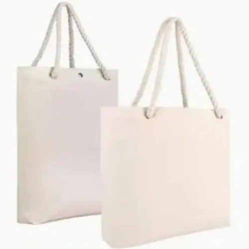 Custom Blank Canvas Shoulder Tote Grocery Bags - Image 3
