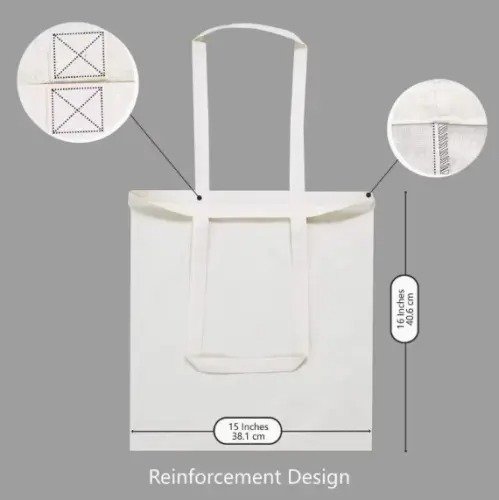 Custom Blank Canvas Shoulder Tote Grocery Bags - Image 4