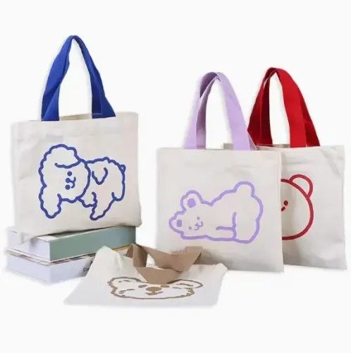 Reusable Canvas Cotton Shopping Tote Bag - Image 4