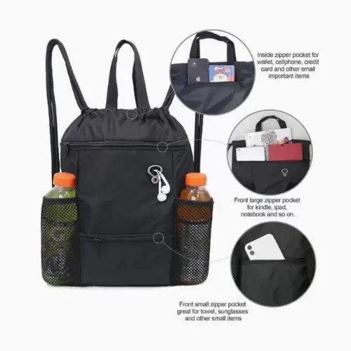 High Density Handle Large Drawstring Backpack - Image 3