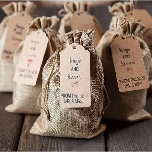 Dust Packing Natural Jute Drawstring Pouch - Image 4