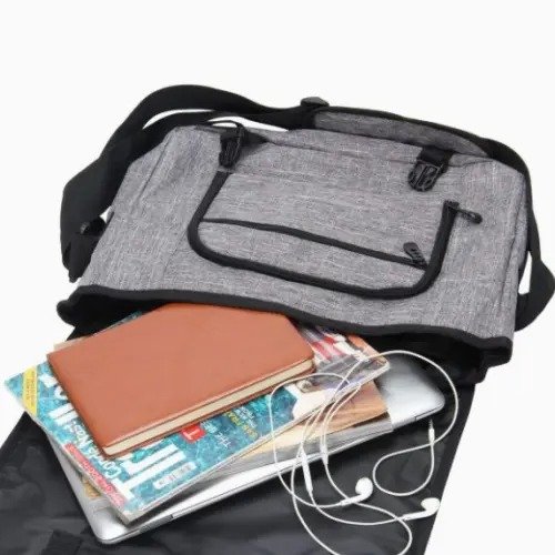 Light Gray Laptop Briefcase Messenger Bag - Image 2