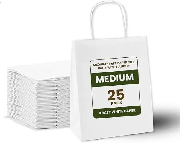 Eco-Friendly Recyclable White Kraft Paper Bag - Image 3