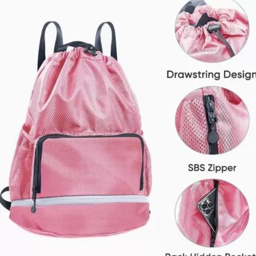 Swim Beach Large Capacity Drawstring Backpack Bag - Image 2