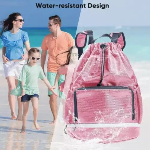 Swim Beach Large Capacity Drawstring Backpack Bag - Image 4