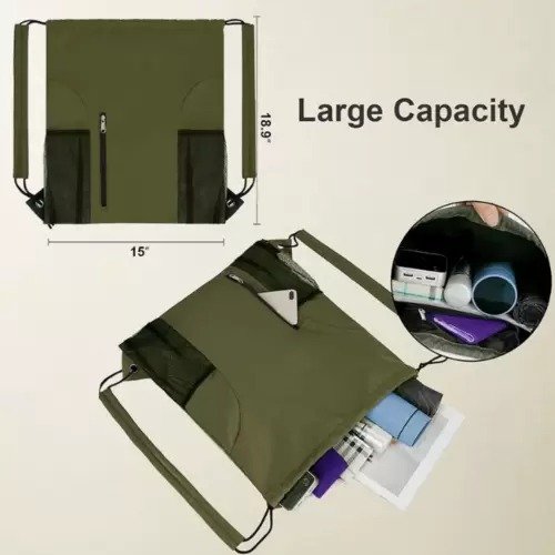 High Density Handle Large Drawstring Backpack - Image 4