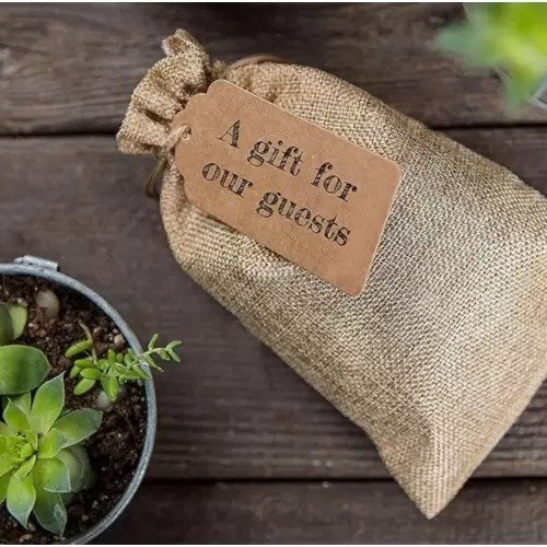 Dust Packing Natural Jute Drawstring Pouch - Image 3