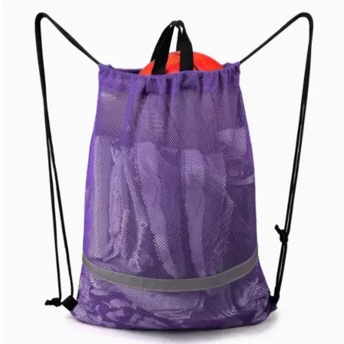 Mesh Drawstring Beach Backpack Bag for Sport - Image 3
