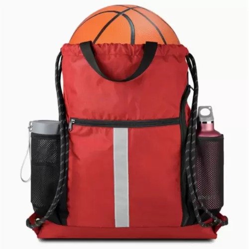 Drawstring Gym Bag with Shoe Compartment - Image 4