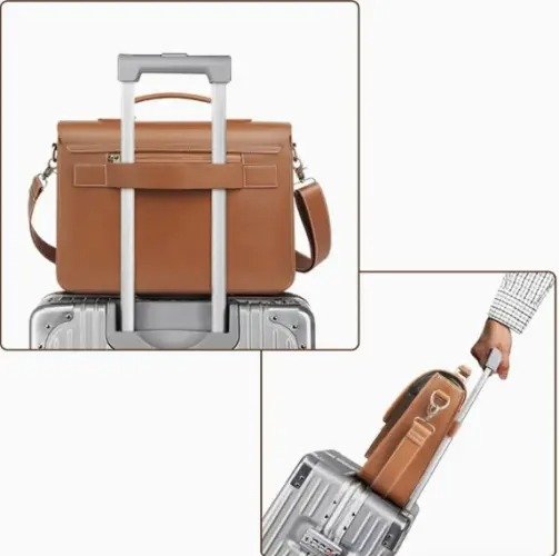 Mens Messenger Leather Laptop Bag - Image 3